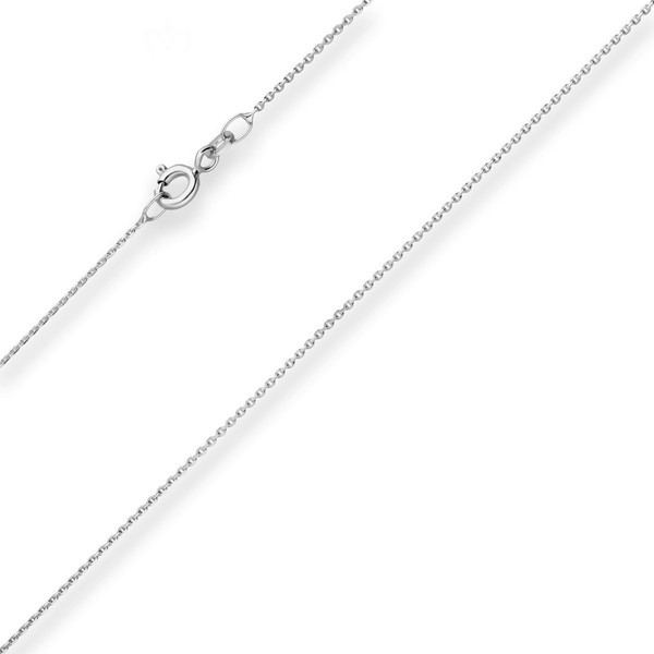 1mm Ankerkette diamantiert aus 333 Weißgold 38cm