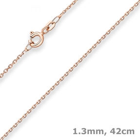 1,3mm Ankerkette diamantiert Collier Halskette aus 585 Gold Rotgold 42cm
