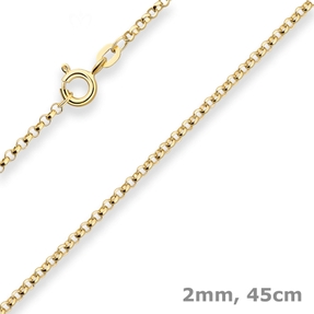 2mm Pea Chain Necklace made of 333 Yellow Gold 45cm 2mm Pea Chain Necklace made of 333 Yellow Gold 45cm