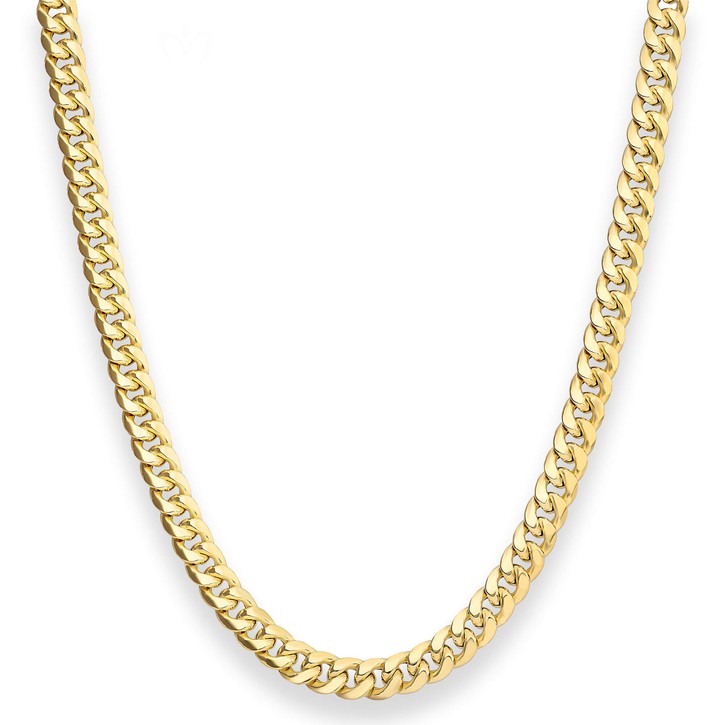 6mm Panzerkette oval diamantiert aus 585 Gelbgold 45cm