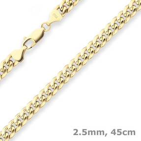 6mm Panzerkette oval diamantiert Kette Collier aus 585 Gold Gelbgold 45cm
