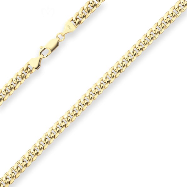 6mm Panzerkette oval diamantiert aus 585 Gelbgold 45cm