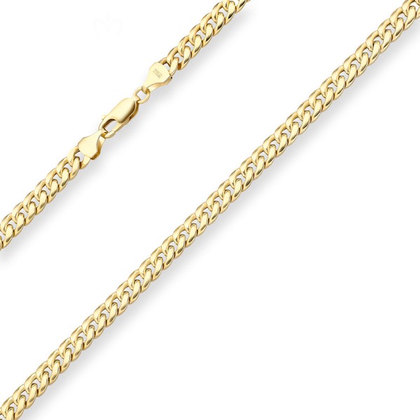 6mm Panzerkette oval diamantiert aus 585 Gelbgold 45cm