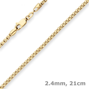 2,4mm Armband Veneziakette Armschmuck aus 585 Gold Gelbgold 21cm