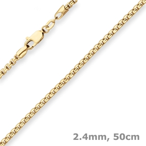 2,4mm Veneziakette Goldkette Collier Halskette aus 585 Gold Gelbgold 50cm