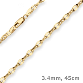 3,4mm Ankerkette-Steg Kette Collier Halskette aus 585 Gold Gelbgold 45cm 3,4mm Ankerkette-Steg Kette Collier Halskette aus 585 Gold Gelbgold 45cm
