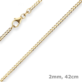 2mm Panzerkette weit Goldkette Collier Halskette aus 585 Gold Gelbgold 42cm 2mm Panzerkette weit Goldkette Collier Halskette aus 585 Gold Gelbgold 42cm