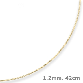 1,2mm Halsreif Tondakette Collier Omegareif aus 333 Gold Gelbgold 42cm