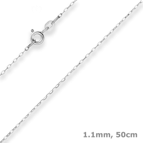 1,1mm Ankerkette flach Kette Collier Halskette aus 375 Gold Weißgold 50cm