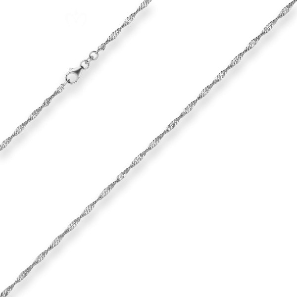 2.2mm Singapurkette aus 585 Weißgold 40cm