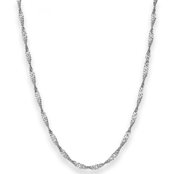 2.2mm Singapurkette aus 585 Weißgold 40cm