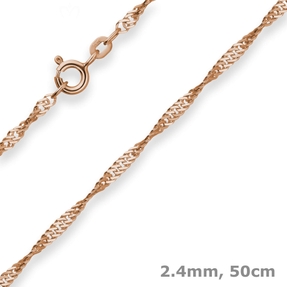 2,4mm Singapurkette Goldkette Collier Halskette aus 585 Gold Rotgold 50cm 2,4mm Singapurkette Goldkette Collier Halskette aus 585 Gold Rotgold 50cm