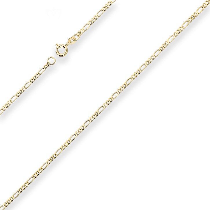 2.2mm Figarokette diamantiert aus 585 Gelbgold 42cm