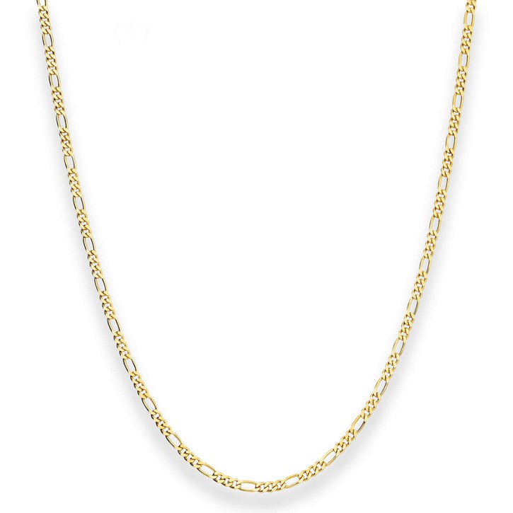 2.2mm Figarokette diamantiert aus 585 Gelbgold 42cm
