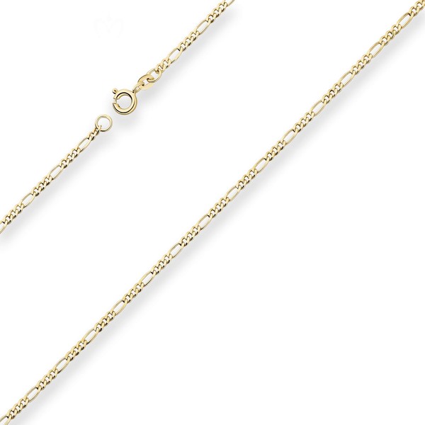 2.2mm Figarokette diamantiert aus 585 Gelbgold 42cm