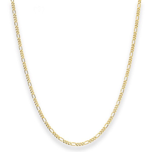 2.2mm Figarokette diamantiert aus 585 Gelbgold 42cm