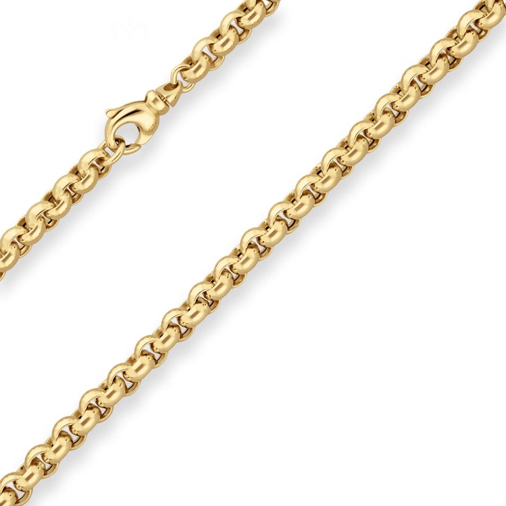 6mm Erbskette hohl aus 585 Gelbgold 60cm