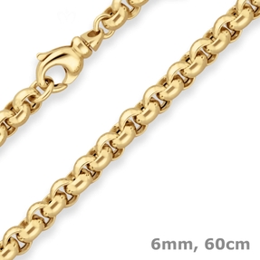 6mm Erbskette Goldkette Collier Halskette aus 585 Gold Gelbgold 60cm