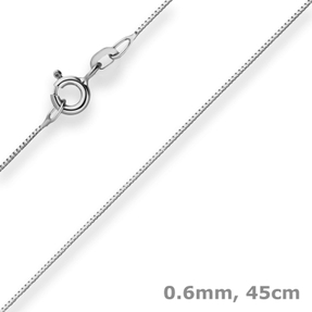 0,6mm Veneziakette Goldkette Collier Halskette aus 585 Gold Weißgold 45cm