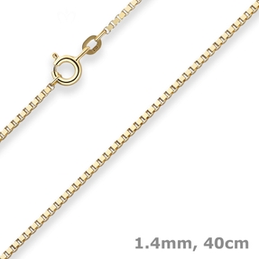 1,4mm Veneziakette Goldkette Collier Halskette aus 333 Gold Gelbgold 40cm