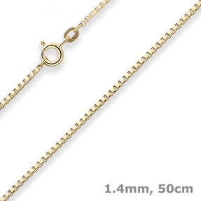 1,4mm Veneziakette Goldkette Collier Halskette aus 333 Gold Gelbgold 50cm