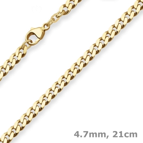 4,7mm Armband Panzerkette Goldarmband Armschmuck aus 585 Gold Gelbgold 21cm