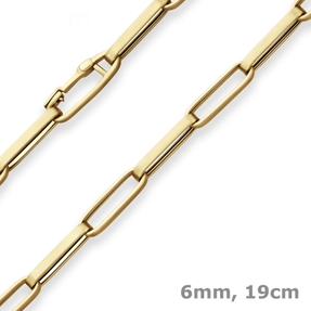 6mm Armband Fantasiekette Weitankerkette aus 585 Gold Gelbgold matt 19cm