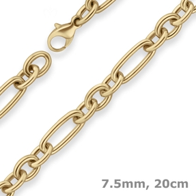 7,5mm Armband Fantasiekette Armschmuck aus 585 Gold Gelbgold 20cm 7,5mm Armband Fantasiekette Armschmuck aus 585 Gold Gelbgold 20cm