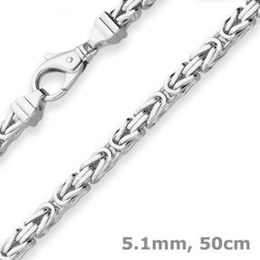 5,1mm Königskette Silberkette Collier Halskette aus 925 Silber 50cm