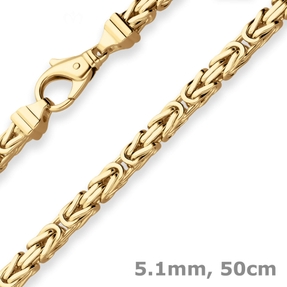 5,1mm Königskette Goldkette Collier Halskette aus 585 Gold Gelbgold 50cm