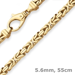 5,6mm Königskette Goldkette Collier Halskette aus 585 Gold Gelbgold 55cm