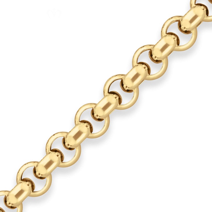 9.4mm Erbskette aus 585 Gelbgold 50cm