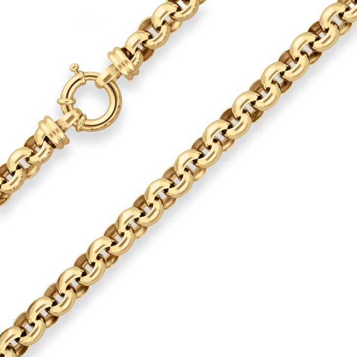 9.4mm Erbskette aus 585 Gelbgold 50cm