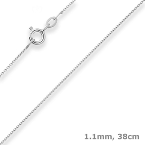 1,1mm Rund-Ankerkette Goldkette Collier Halskette aus 375 Gold Weißgold 38cm 1,1mm Rund-Ankerkette Goldkette Collier Halskette aus 375 Gold Weißgold 38cm