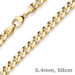 5,4mm Panzerkette Goldkette Collier Halskette aus 585 Gold Gelbgold 50cm