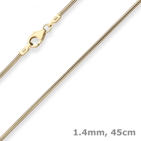 1,4mm Schlangenkette Goldkette Collier Halskette aus 585 Gold Gelbgold 45cm 1,4mm Schlangenkette Goldkette Collier Halskette aus 585 Gold Gelbgold 45cm