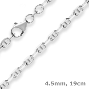 4,5mm Armband Ankerkette-Steg Silberarmband Armschmuck aus 925 Silber 19cm
