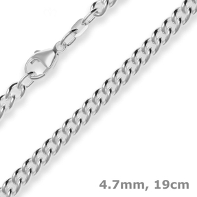 4,7mm Armband Panzerkette rund Silberarmband Armschmuck aus 925 Silber 19cm