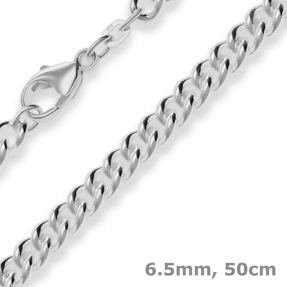 6,5mm Panzerkette rund Silberkette Collier Halskette aus 925 Silber 50cm 6,5mm Panzerkette rund Silberkette Collier Halskette aus 925 Silber 50cm