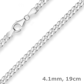 4,1mm Armband Panzerkette Silberarmband Armschmuck aus 925 Silber 19cm
