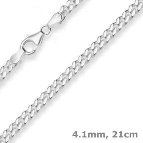 4,1mm Armband Panzerkette Silberarmband Armschmuck aus 925 Silber 21cm