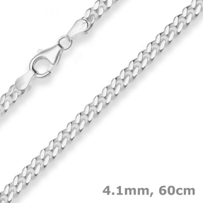 4,1mm Panzerkette Silberkette Collier Halskette aus 925 Silber 60cm