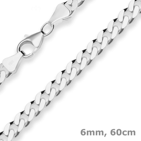 6mm Panzerkette Silberkette Collier Halskette aus 925 Silber 60cm