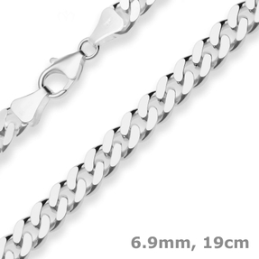 6,9mm Armband Panzerkette Silberarmband Armschmuck aus 925 Silber 19cm
