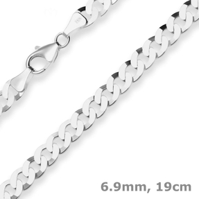 6,9mm Armband Panzerkette Silberarmband Armschmuck aus 925 Silber 19cm