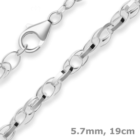 5,7mm Armband Doppelankerkette Silberarmband Armschmuck aus 925 Silber 19cm