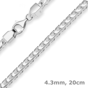 4,3mm Armband Fuchsschwanzkette Silberarmband Armschmuck aus 925 Silber 20cm
