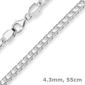 4,3mm Fuchsschwanzkette Silberkette Collier Halskette aus 925 Silber 55cm