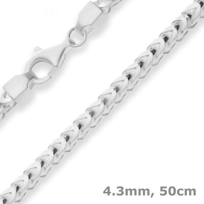 4,3mm Fuchsschwanzkette Silberkette Collier Halskette aus 925 Silber matt 50cm