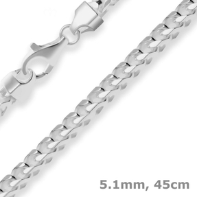5,1mm Fuchsschwanzkette Silberkette Collier Halskette aus 925 Silber 45cm